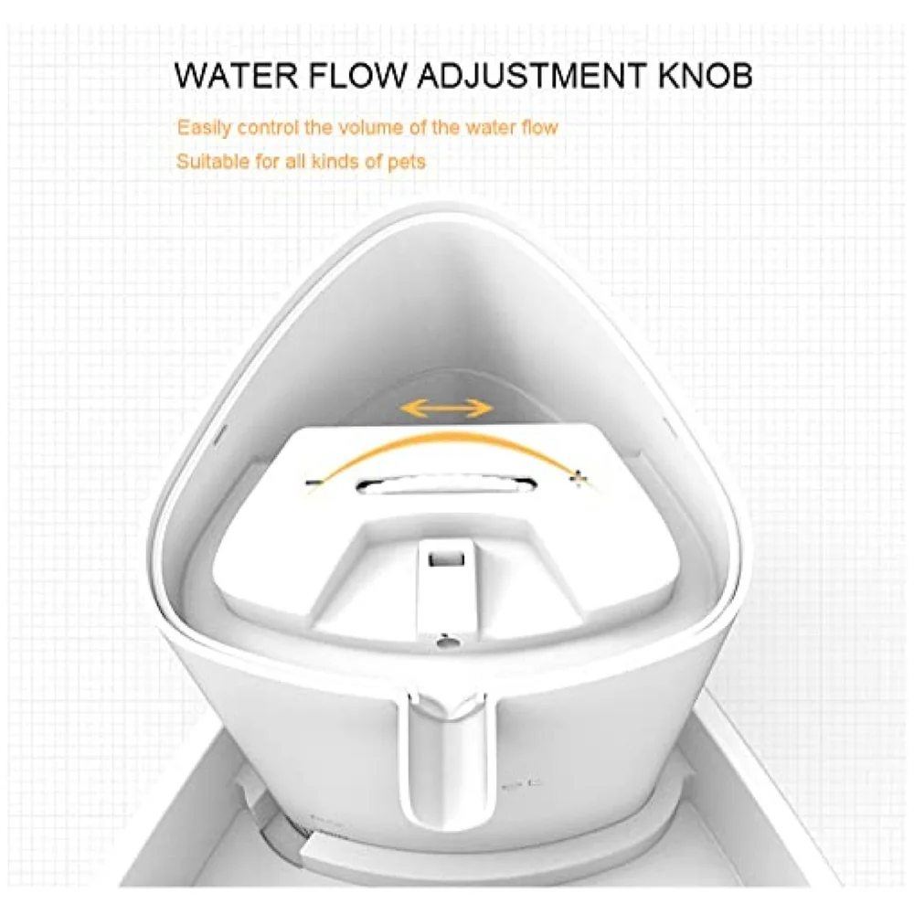 Pet Fountain Square White Automatic Filter for Cats Dogs Pets