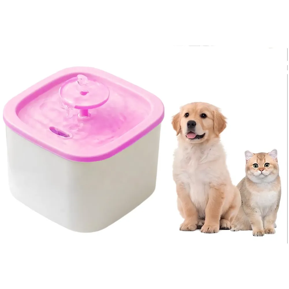 Pet Water Fountain with Filter and Pump, 13.5 x 13.5 x 10 cm, Small Drinking Bowl for Cats and Dogs, Cat Fountain for Home