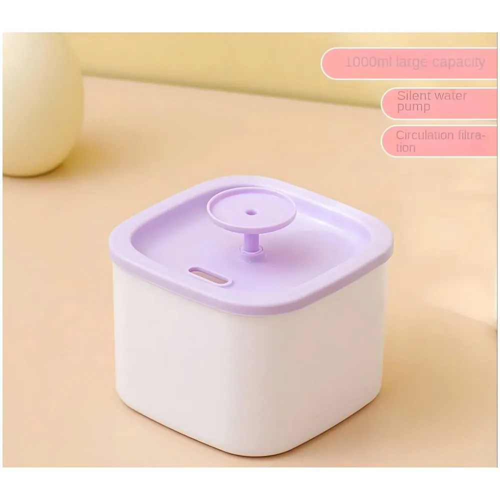 Pet Water Fountain with Filter and Pump, 13.5 x 13.5 x 10 cm, Small Drinking Bowl for Cats and Dogs, Cat Fountain for Home