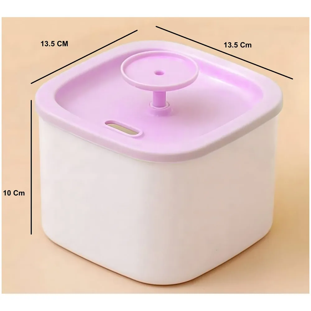 Pet Water Fountain with Filter and Pump, 13.5 x 13.5 x 10 cm, Small Drinking Bowl for Cats and Dogs, Cat Fountain for Home