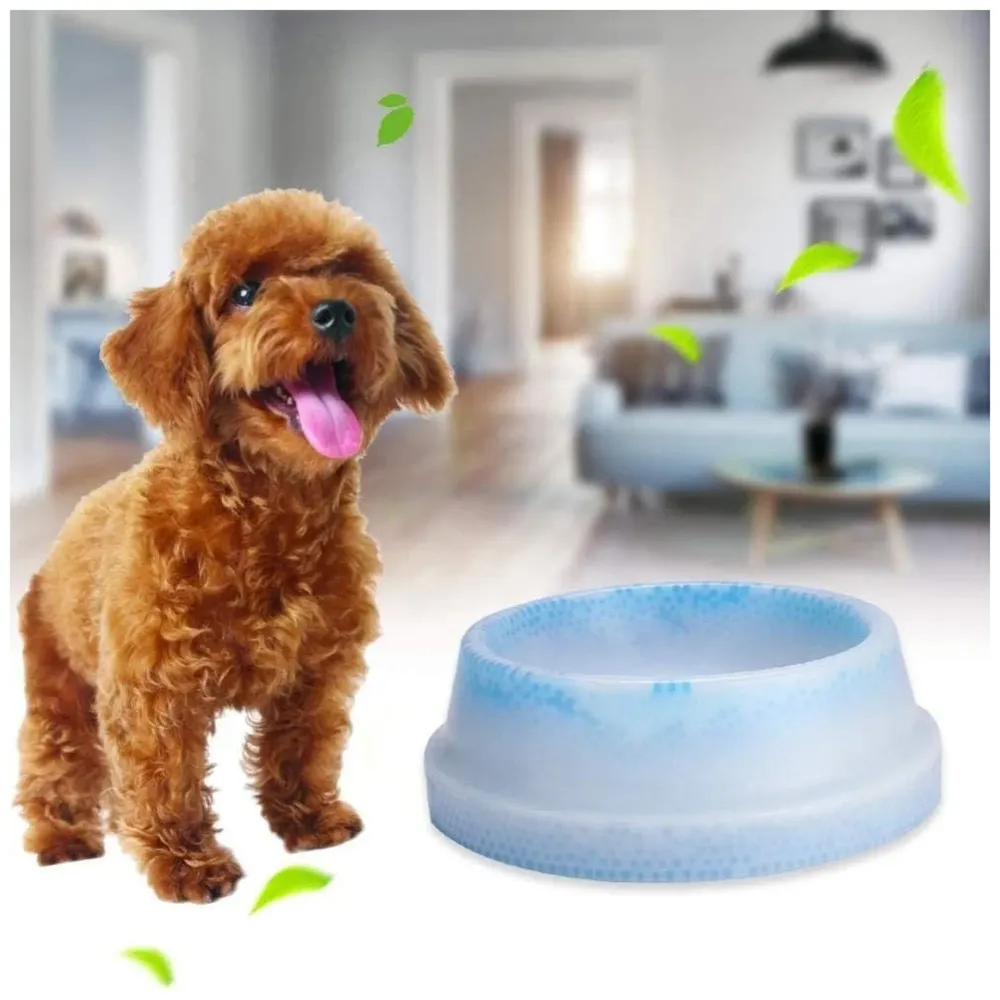 Pet Ice Frosty Bowl Dogs Cats Rabbit Cooling Bowl Frosty Chilled Pet Bowl Pet Cool Fresh Water Bowl Dog Cat Bowl Cooling Water Feeder Pet Summer Freezable Chilled Water