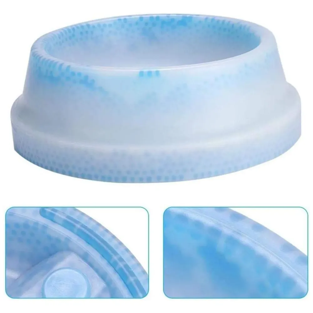 Pet Ice Frosty Bowl Dogs Cats Rabbit Cooling Bowl Frosty Chilled Pet Bowl Pet Cool Fresh Water Bowl Dog Cat Bowl Cooling Water Feeder Pet Summer Freezable Chilled Water