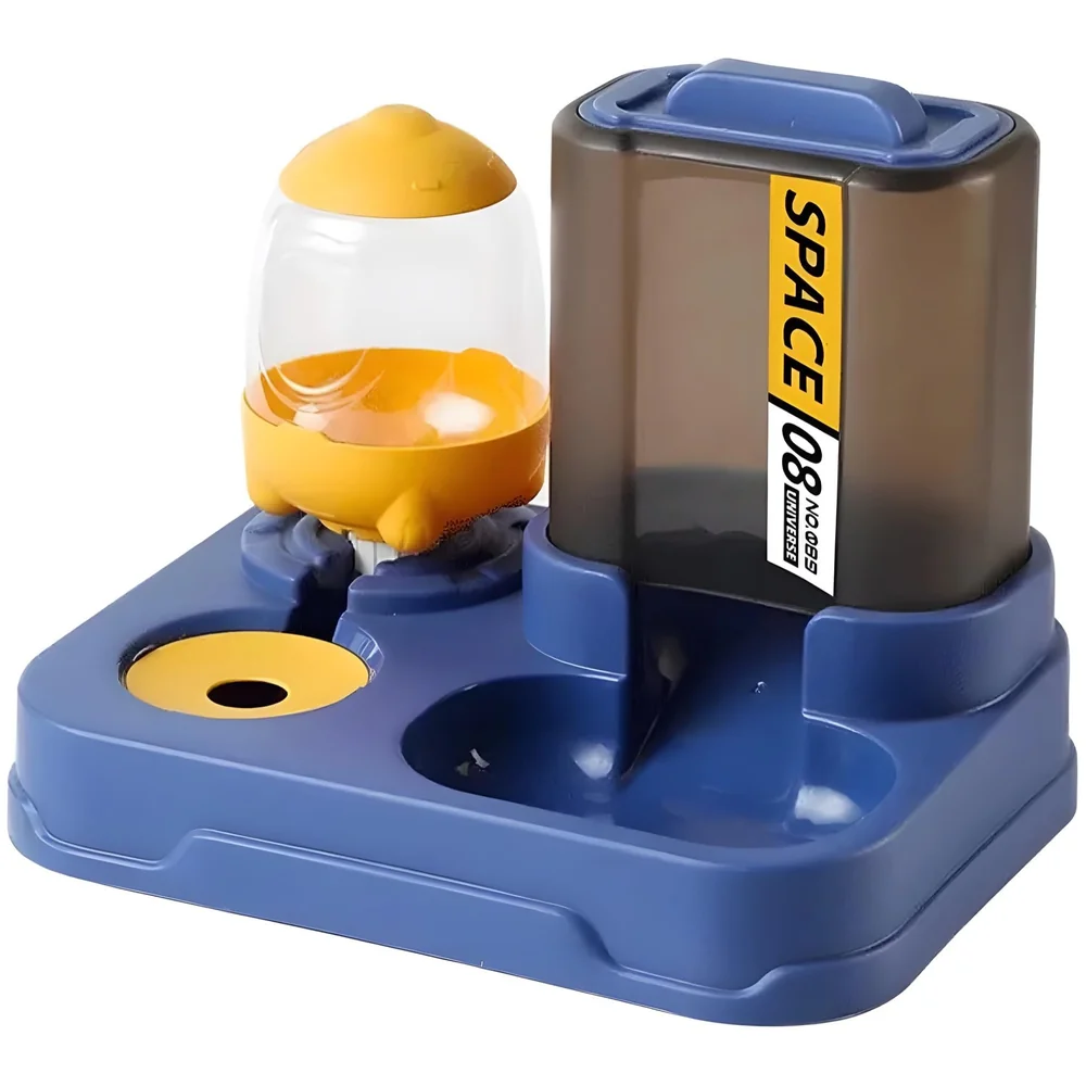 2 in 1 Gravity Pet Feeder 3L Food 1L Water Dispenser Space Blue