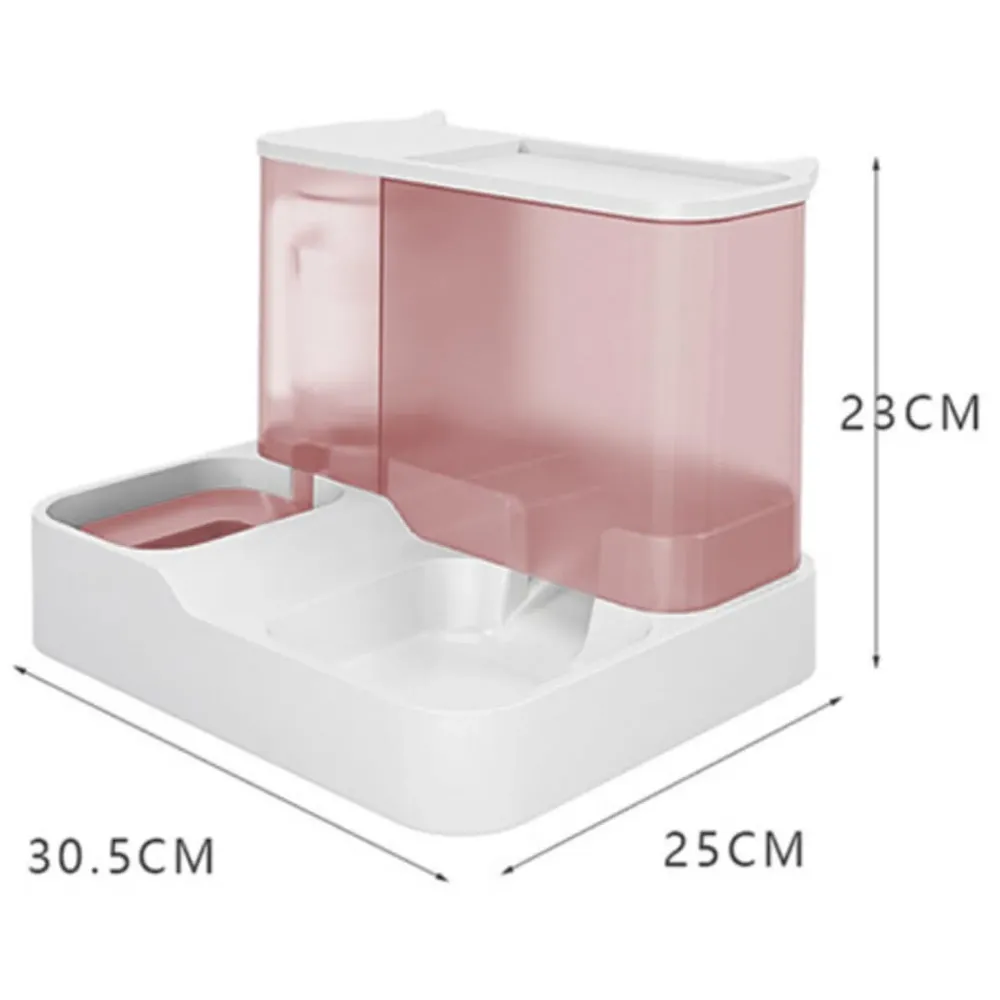 2 in 1 Automatic Water and Food Dispenser for Small Medium Big Dog Pets Puppy Kittens, Gravity Design Pet Auto Feeder 3L Cat Food Dispenser Food Feeder and Auto Dog Water Dispenser 1 L