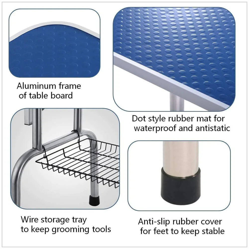 Dog Pet Grooming Table Professional Heavy Duty with Arm & Noose & Mesh Tray for Large Dog Cat Shower Table Bath Station (Medium - 36 x 29 inch)