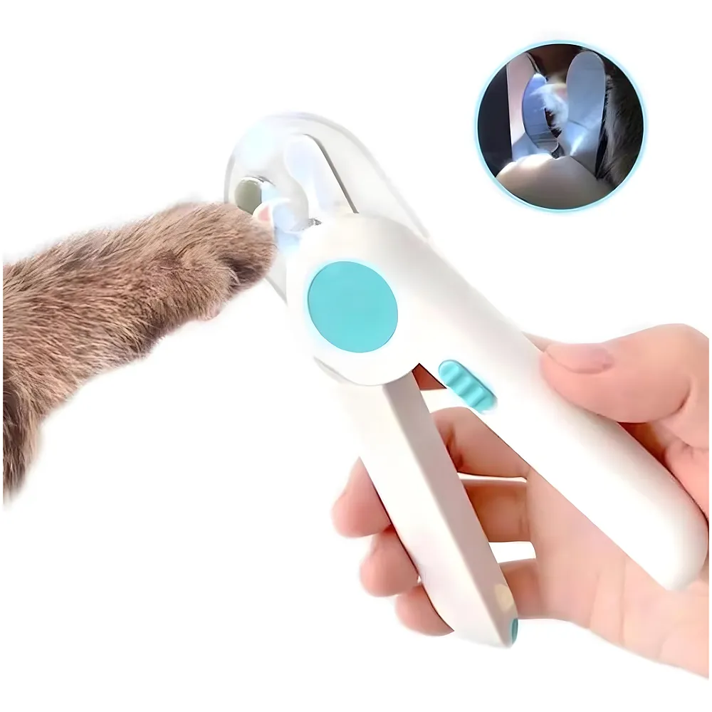 Pets Nail Trimmer, Dog and Cat Nail Cutter Clipper LED Lights for Pets Nail Grinder Filer Grooming Pet for All Breeds - Premium