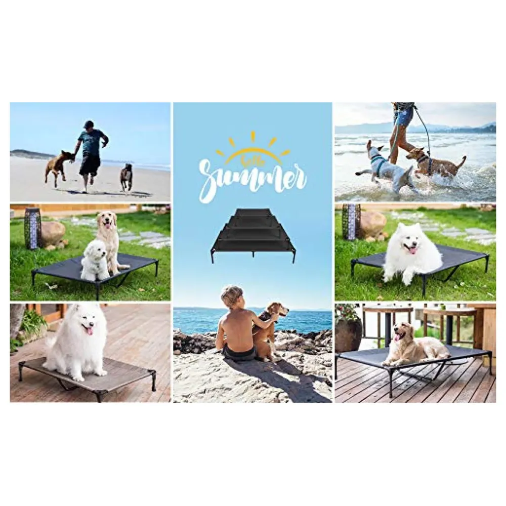 Elevated Dog Bed, Portable Raised Pet Cot, Sturdy & Breathable Mat, Durable Mesh Fabric, No-Slip Feet, Indoor or Outdoor Use. (XL (50 x 30 Inch))