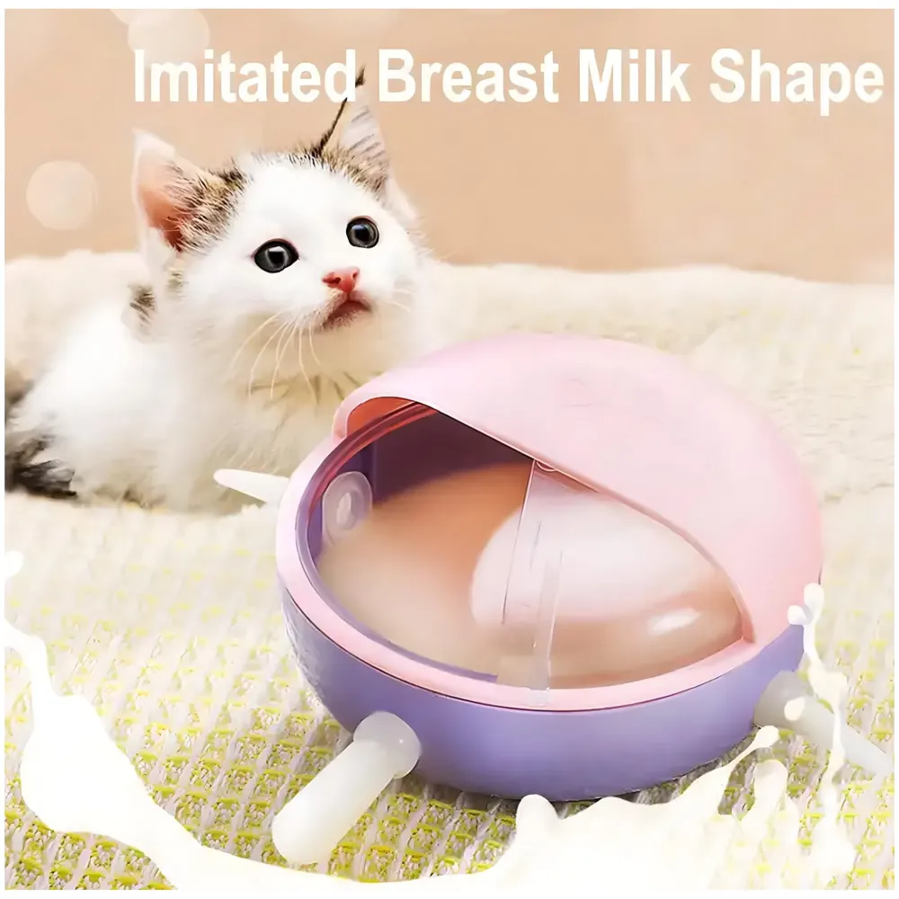 Polyvinyl Chloride Puppy Dog Cat Kittens Feeders Milk Bowl Nursing Station Nipple Feeder For Multiple Puppies Puppy Feeders For Small Dog Cat Animals 5 Pacifiers,?11 cm,H_3 cm,W_5 cm