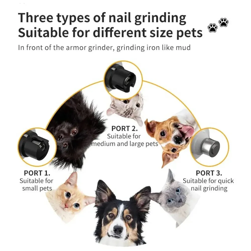 Pet Nail Grinder for Small and Large Dogs and Cats, The Dog Nail Grinder Upgraded Version LCD Display - 2 LED Lights - 3 Speed Modes Electric Pet Nail Trimmer Offers Low Noise and Vibration.