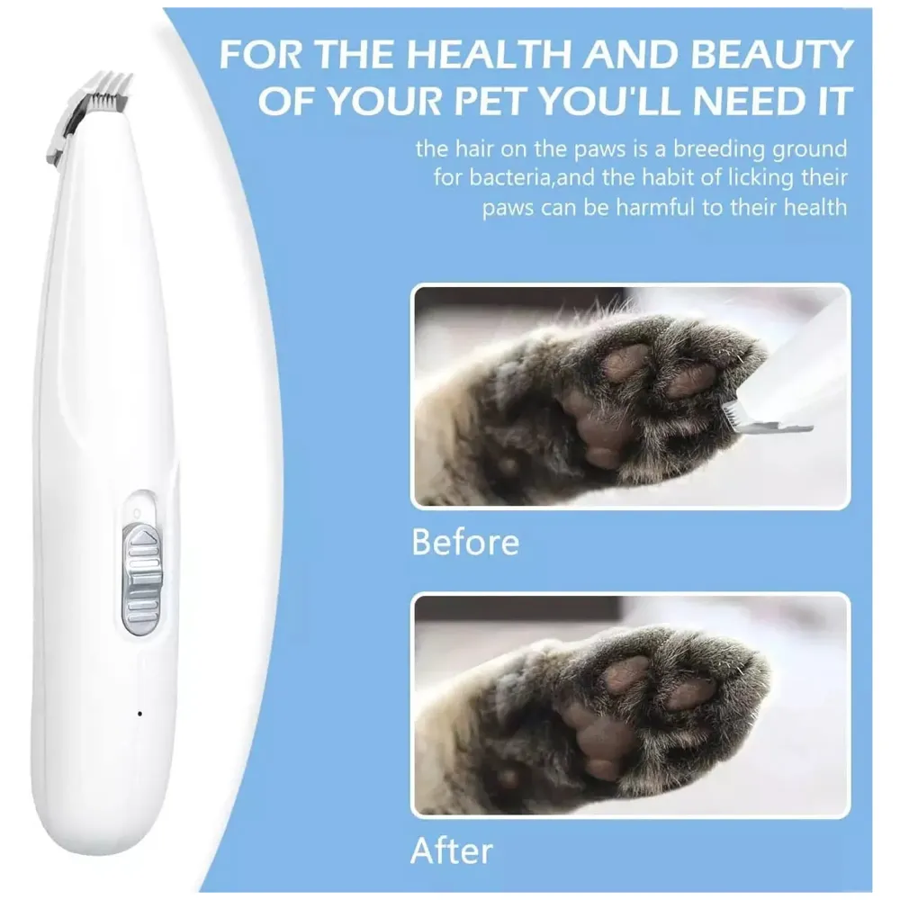 Pet Paw Hair Trimmer Cordless Cat and Small Dogs Clipper, Low Noise Electric Pet Trimmer, Dog Grooming Clippers for Trimming The Hair Around Paws, Eyes, Ears, Face