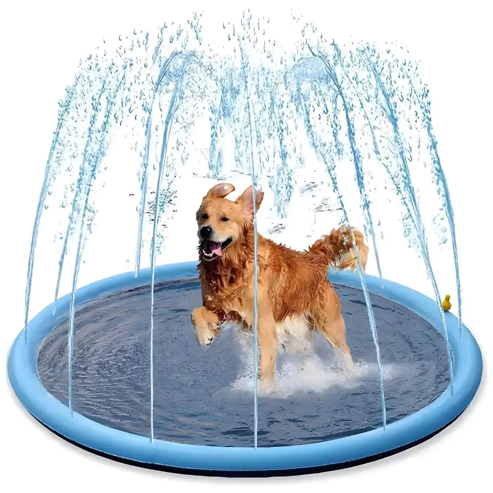 Splash Sprinkler Pad for Dogs, Non-Slip Thicken Dog Pool with Sprinkler, Pet Summer Outdoor Play Water Mat Toys for Kids 36 inch 90Cm