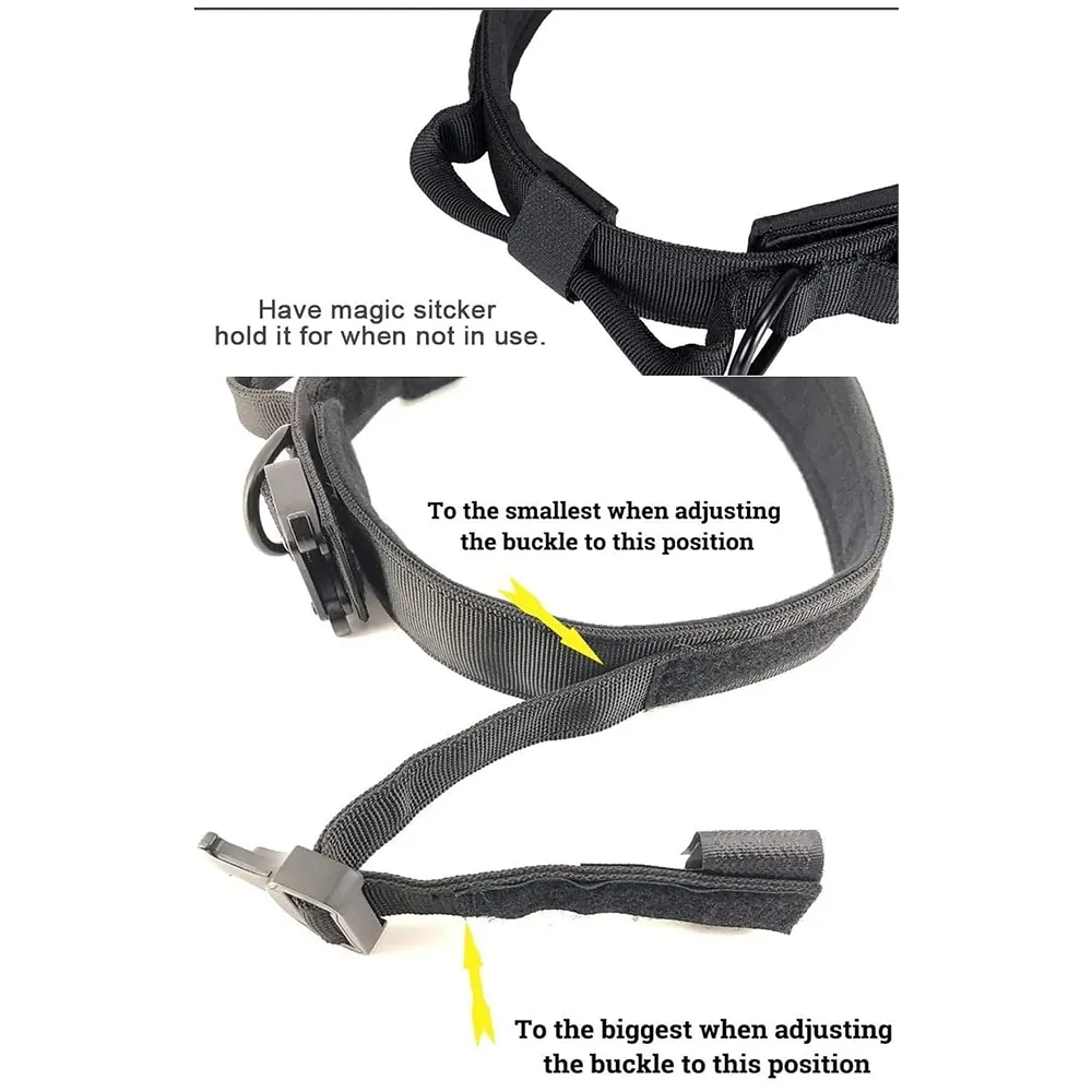 Tactical Dog Collar Dog Collar Adjustable Nylon Collar with Strap Handle Dog Training Collar Quick Release Metal Buckle (XL - 20-23.6 Inch),Black