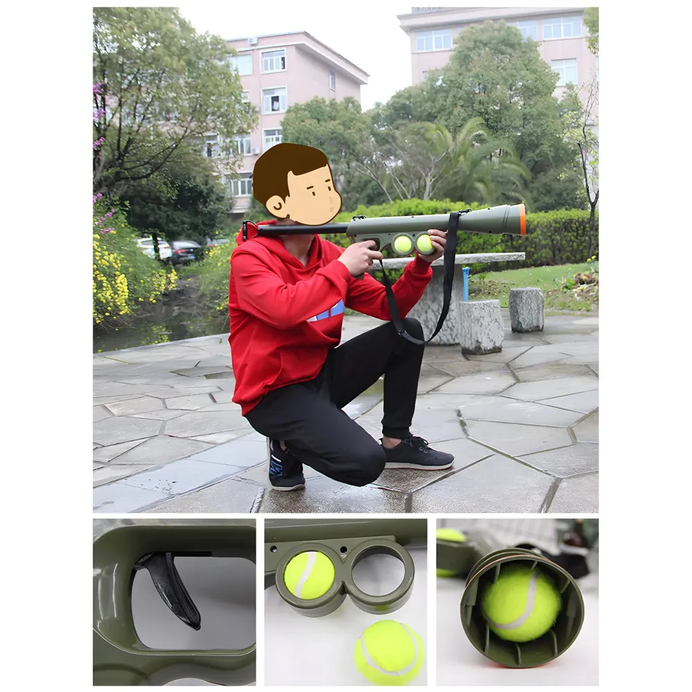 Pet Dog Ball Launcher, Ball Thrower-Interactive Toys, 1 Launcher and 2 Balls, 24 Inches.
