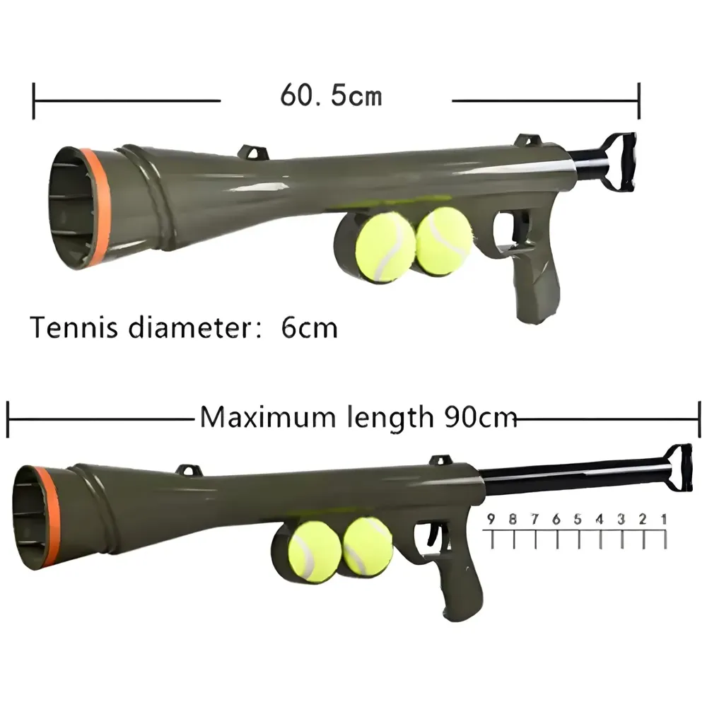 Pet Dog Ball Launcher, Ball Thrower-Interactive Toys, 1 Launcher and 2 Balls, 24 Inches.