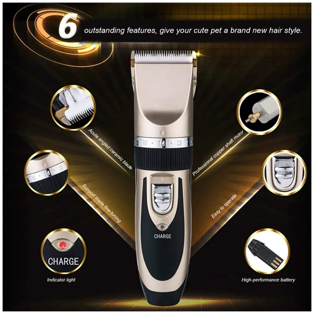 Professional Automatic Battery Powered Rechargeable Unisex Pet Hair Trimmer For Dogs And Cats (Trimmer + Extra Blade)