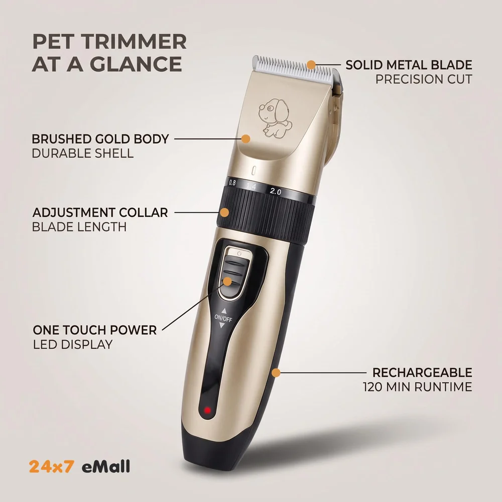 Professional Automatic Rechargeable Unisex Pet Hair Trimmer For Dogs And Cats (Trimmer), Battery Powered, Multicolor