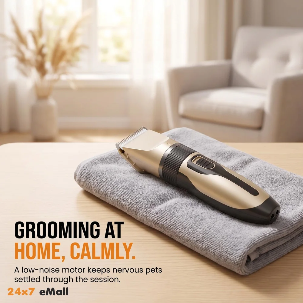 Professional Automatic Rechargeable Unisex Pet Hair Trimmer For Dogs And Cats (Trimmer), Battery Powered, Multicolor