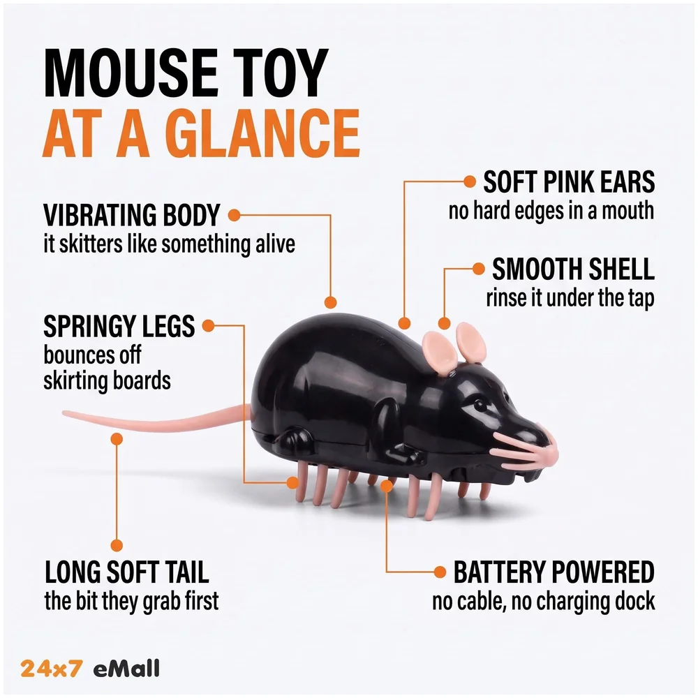 Automatic Vibrating Mouse Cat Teaser Toy Small Size for Kittens