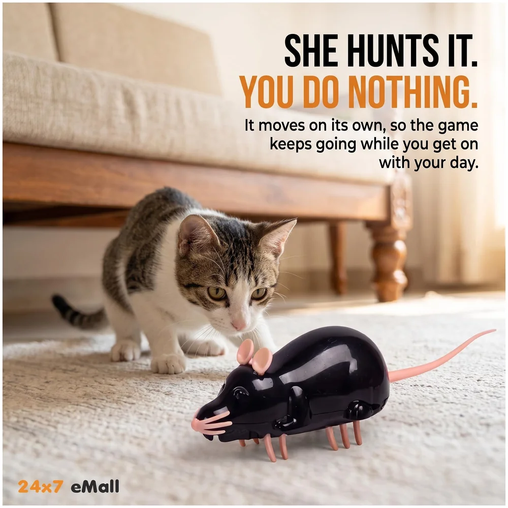 Automatic Vibrating Mouse Cat Teaser Toy Small Size for Kittens