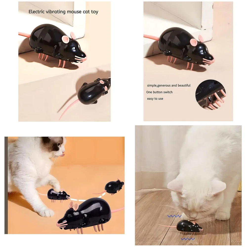 Automatic Vibrating Mouse Cat Teaser Toy Small Size for Kittens
