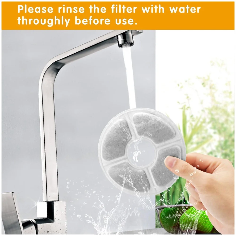 4 Pcs Carbon Replacement Filters for Pet Fountain - Filters for Water Fountain Compatible for Cats and Dogs.
