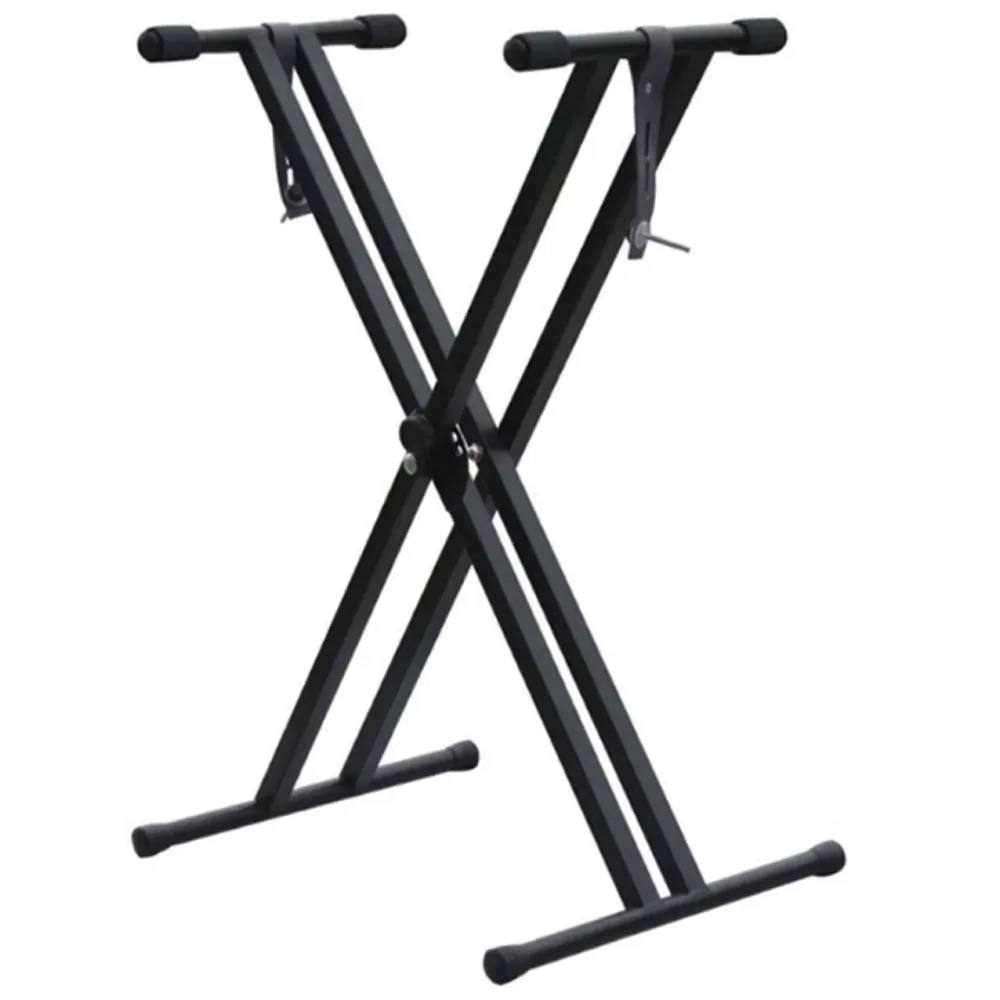 Piano Stand, Double-X, Adjustable Piano Keyboard Stand with Locking Straps. Anti-Slip Stable Feet, Keyboard Holder Portable.