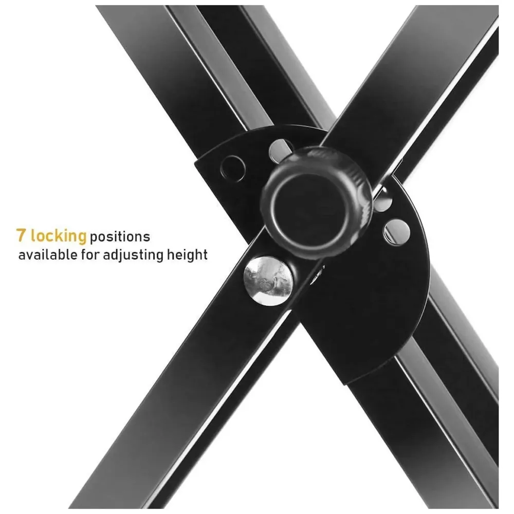 Piano Stand, Double-X, Adjustable Piano Keyboard Stand with Locking Straps. Anti-Slip Stable Feet, Keyboard Holder Portable.