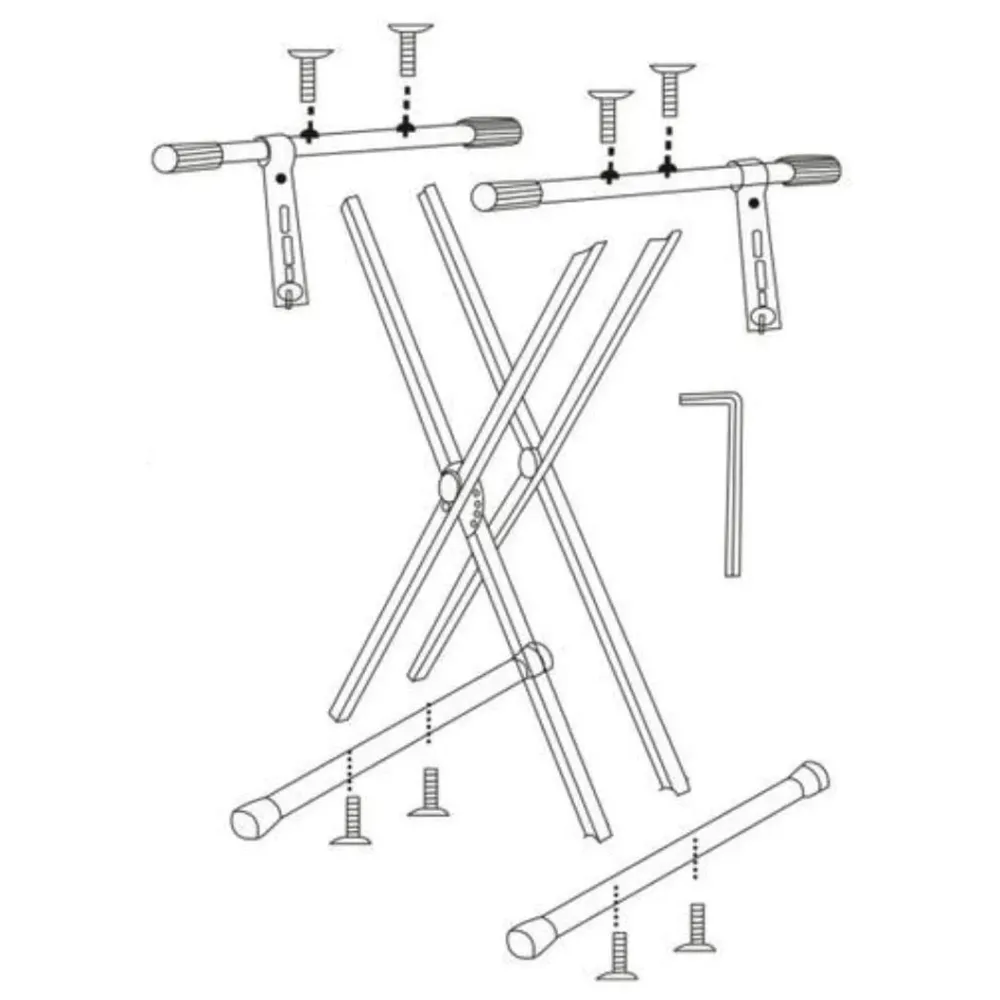 Piano Stand, Double-X, Adjustable Piano Keyboard Stand with Locking Straps. Anti-Slip Stable Feet, Keyboard Holder Portable.