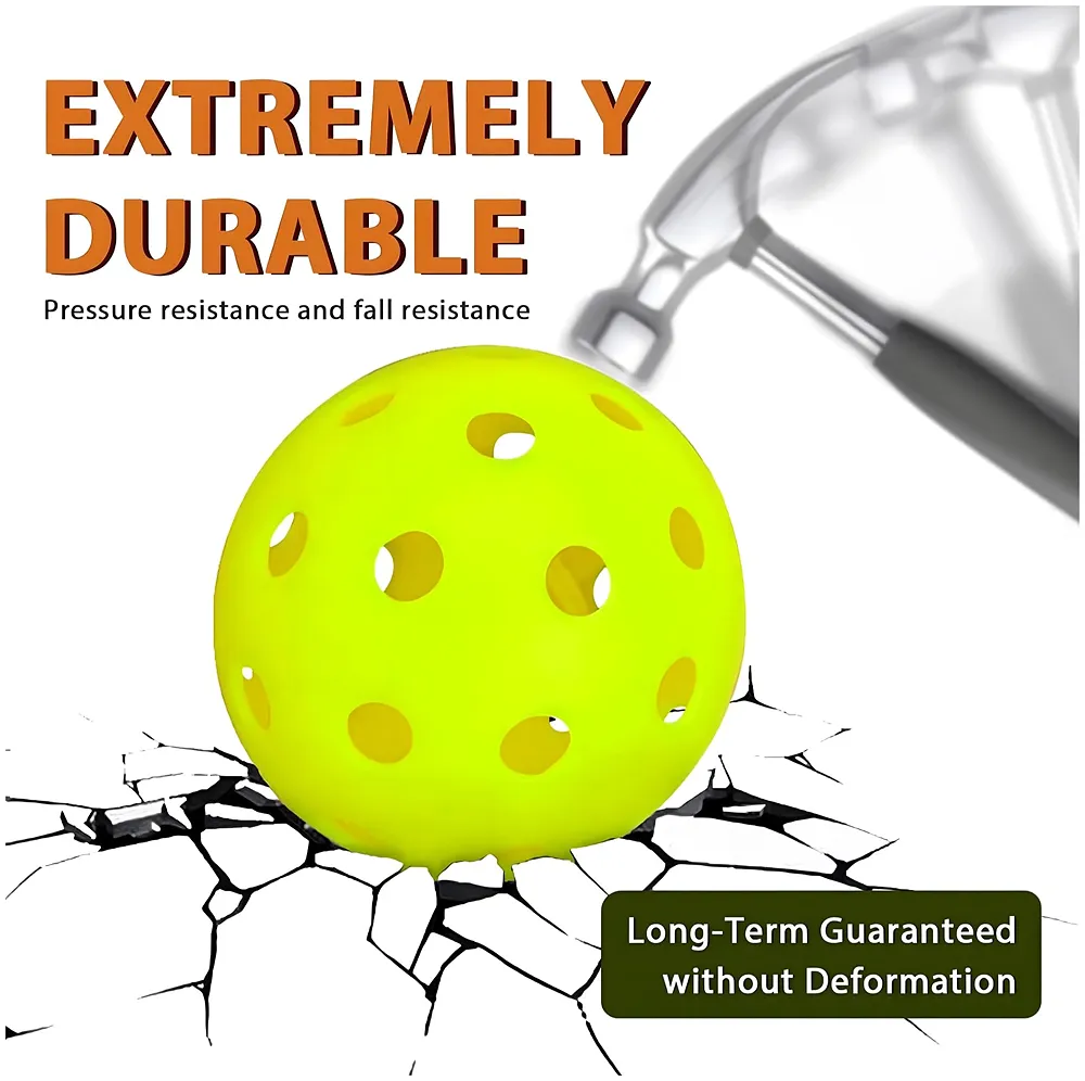 6 Pcs Pickleball Balls 40 Holes 9 cm Standard Diameter Indoor