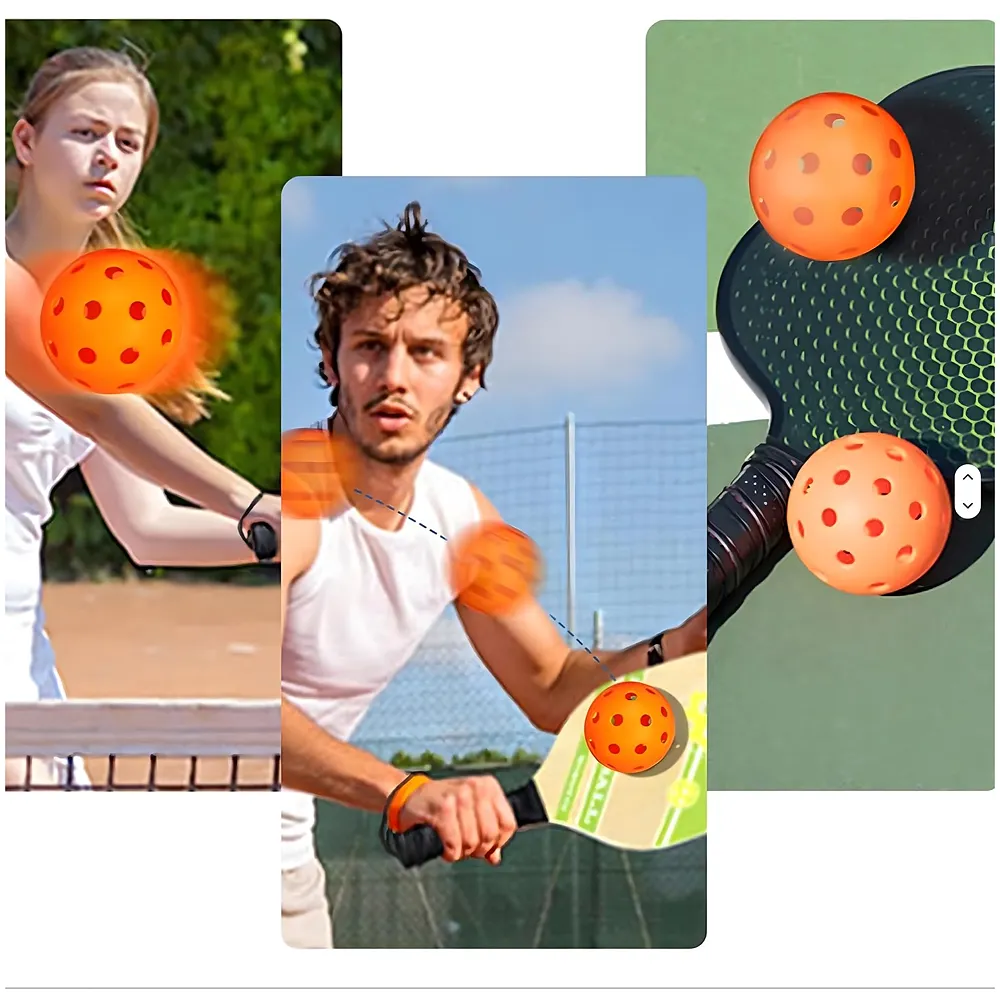 6 Pcs Pickleball Balls 40 Holes 9 cm Standard Diameter Indoor