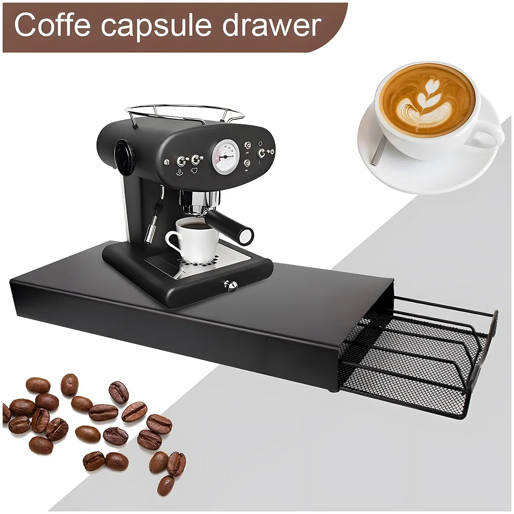 Coffee Capsule Holder 40 Pods For Nespresso Black 37 x 17 x 5 cm