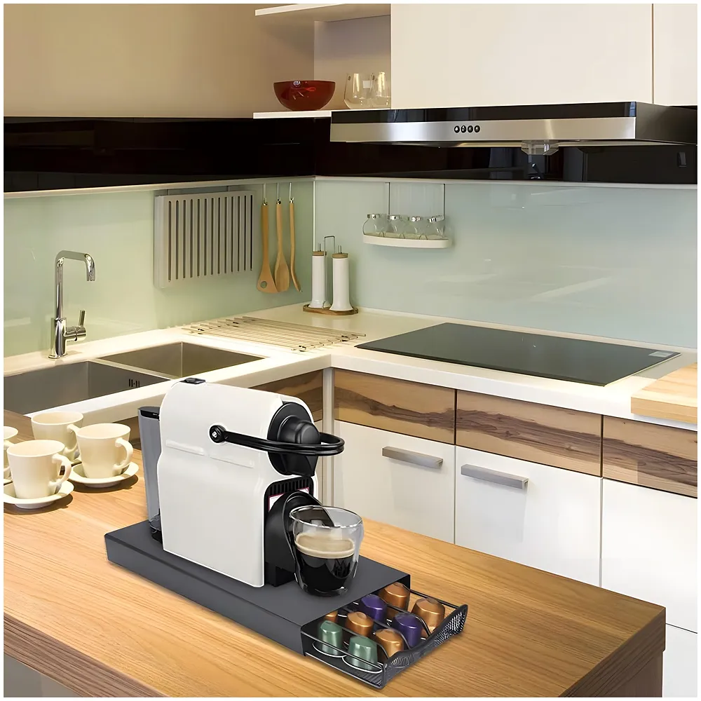 Coffee Capsule Holder 40 Pods For Nespresso Black 37 x 17 x 5 cm