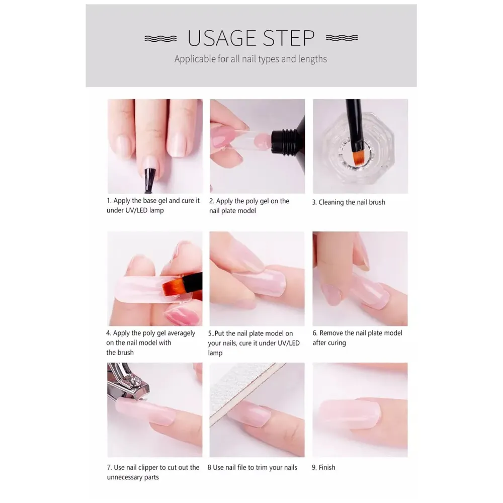 Sunset 30 Ml Poly Nail Gel Acrylic Gel Tube 30ML Nail UV Nail Gel Acrylic For Nail Extension