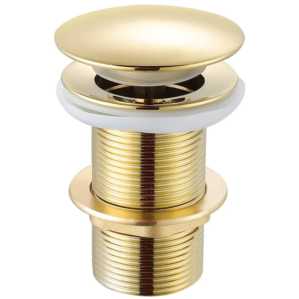 Brass Full Threaded Pop Up Waste Coupling 32 MM ~ 4", Brass Top (Gold)
