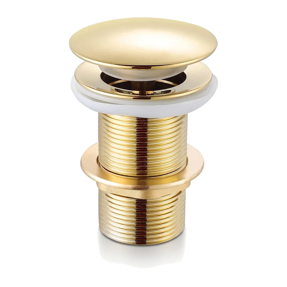 Brass Full Threaded Pop Up Waste Coupling 32 MM ~ 6", Brass Top (Gold - 6 Inch)