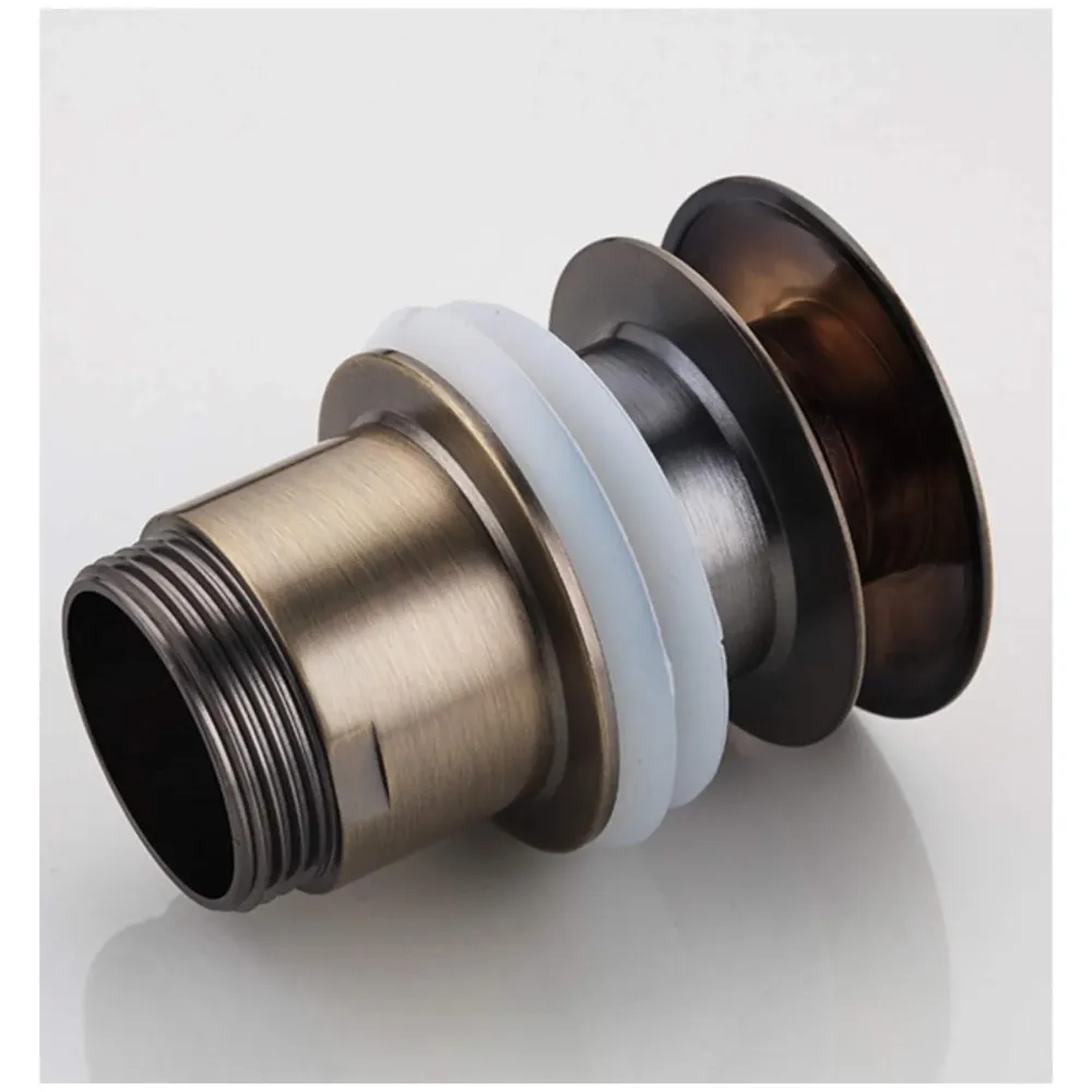 Brass Full Threaded Pop Up Waste Coupling 32 MM (4", Brass Top) (Antique)