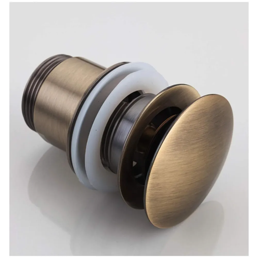 Brass Full Threaded Pop Up Waste Coupling 32 MM (4", Brass Top) (Antique)