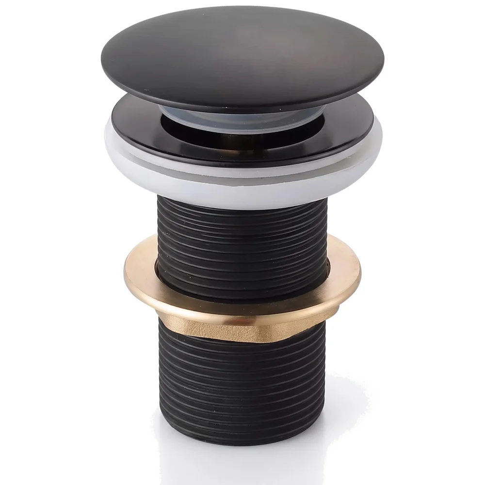 Brass Full Threaded Pop Up Waste Coupling Brass Top (Black - 6 Inches)