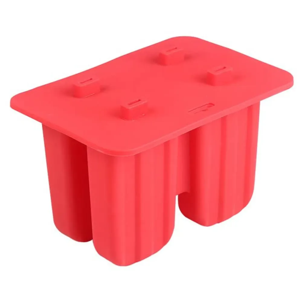 Ice Pop Moulds, 4 Cavity Food Grade Silicone Frozen Ice Popsicle Kulfi Maker with Sticks, BPA Free, Kitchen Tools, Red, Ice Cream Moulds