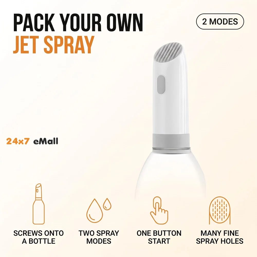 Portable Jet Spray for Travel, High Pressure Electric Sprayer Toilet Handheld Bidet on the Go for Hygiene Cleaning Commode Shower Bottle Foreign Travellers Health Faucet