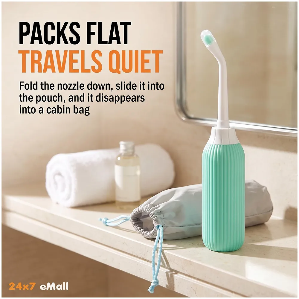 500ml Portable Retractable Travel Bidet with Bag and 2 Nozzles