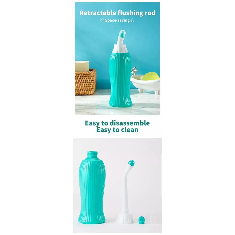 500ml Portable Retractable Travel Bidet with Bag and 2 Nozzles