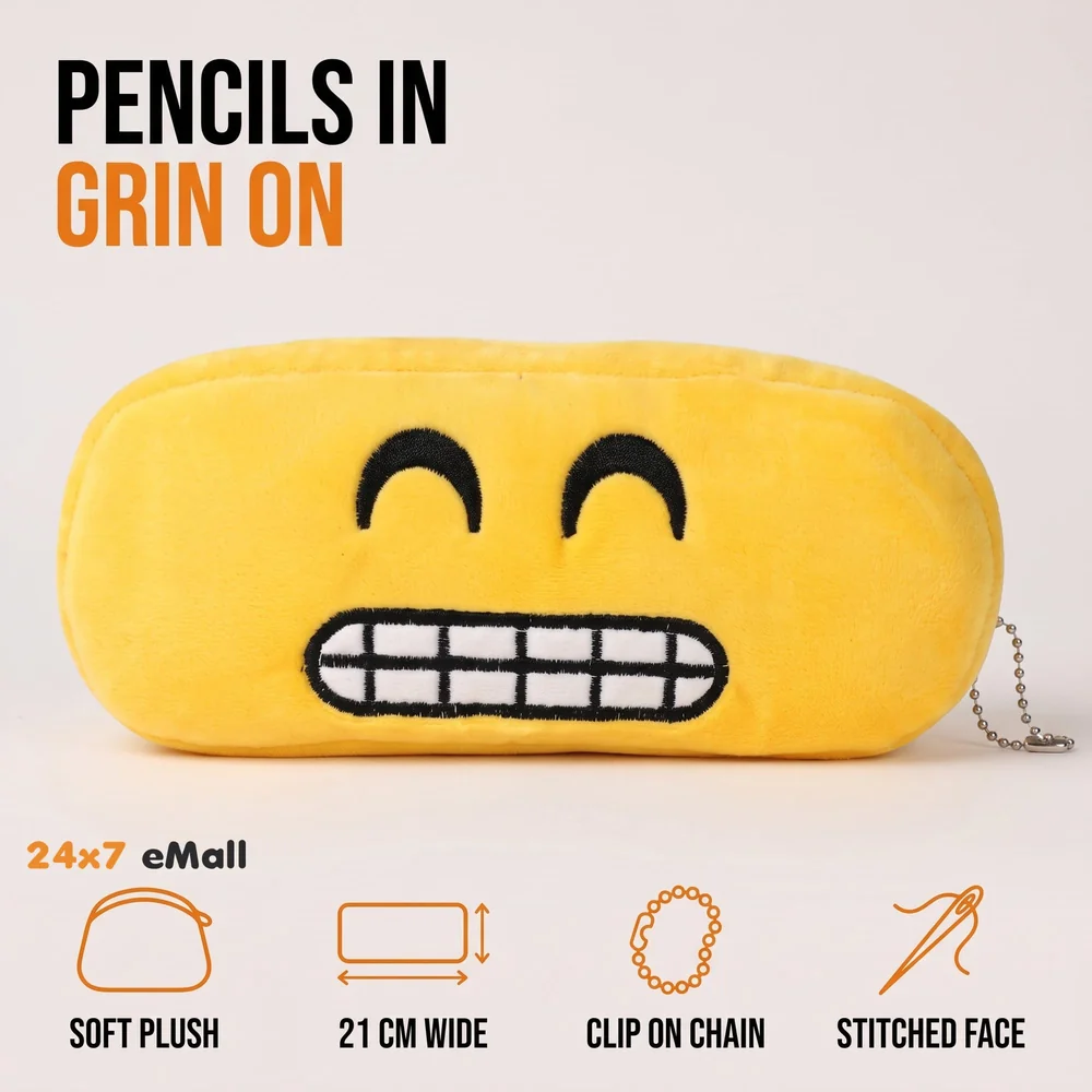 Children, Kids Favorite Soft Toys Emoji Pencil Box Pouch (Teeth)