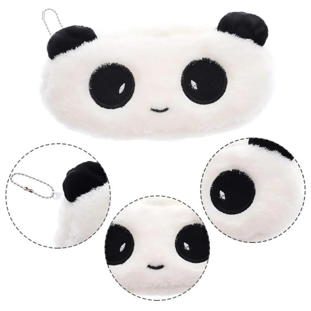Fur Soft Toys Panda Pencil Pouch Pencil Box for Children (Panda Fur, 12)
