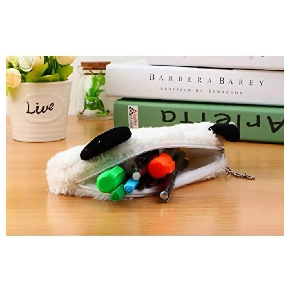 Fur Soft Toys Panda Pencil Pouch Pencil Box for Children (Panda Fur, 12)
