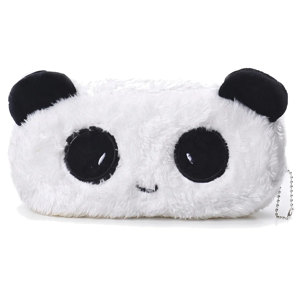 Fur Soft Toys Panda Pencil Pouch Pencil Box For Children (Panda Fur, 1),Blue