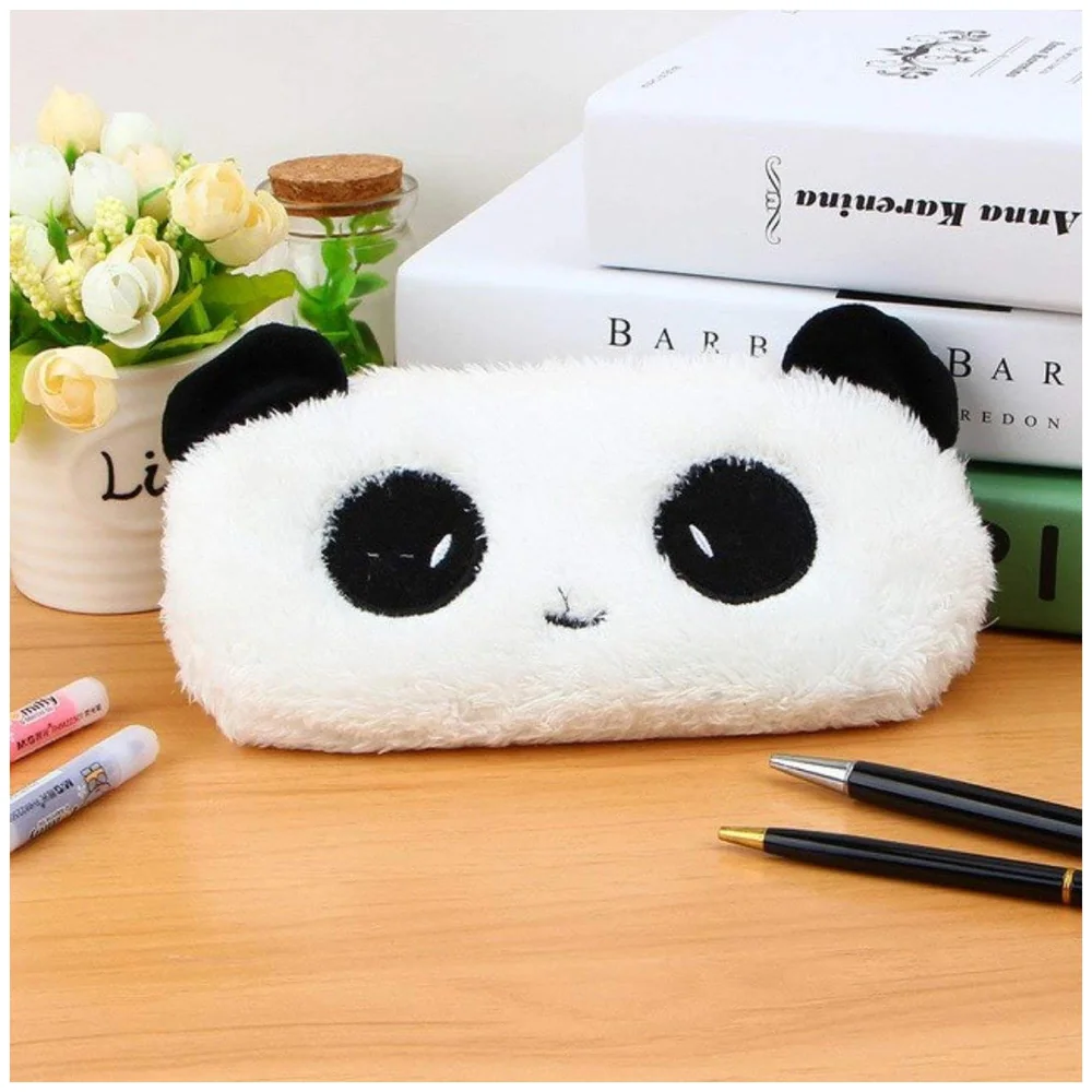 Fur Soft Toys Panda Pencil Pouch Pencil Box For Children (Panda Fur, 1),Blue