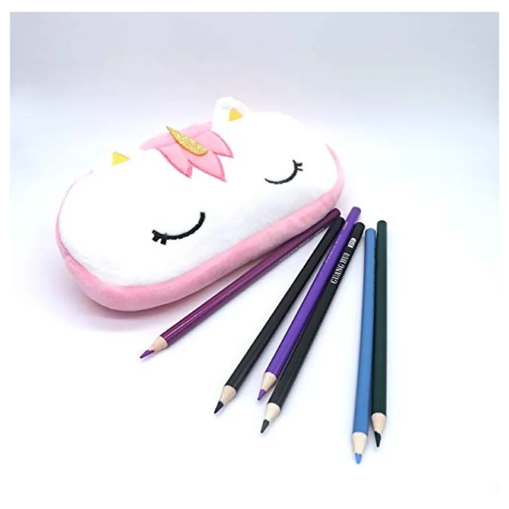 Kids Favorite Pink Unicorn Pencil Pouch Soft Toys Pencil Box for Children (Multicolour)
