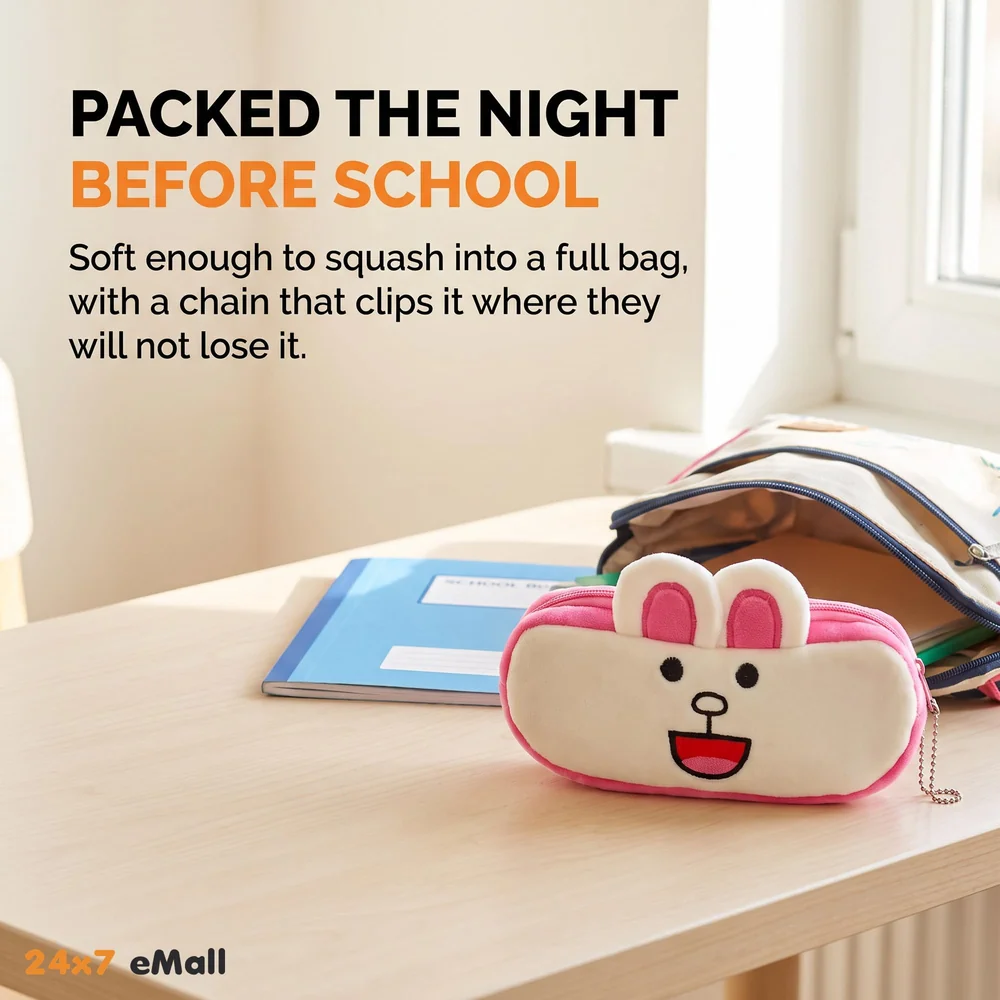 Bunny Rabbit Animal Pencil Pouch Soft Toys for Children, Kids Favorite Pencil Box (Bunny)