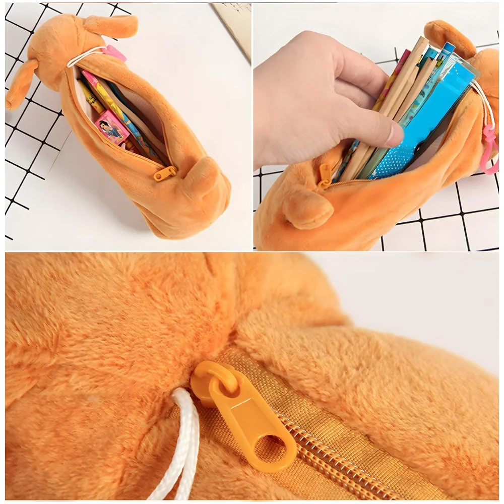 Fabric Kids Favorite 3D Dog, Emoji Soft Toys Pencil Pouch Pencil Box For Children (Multicolour)